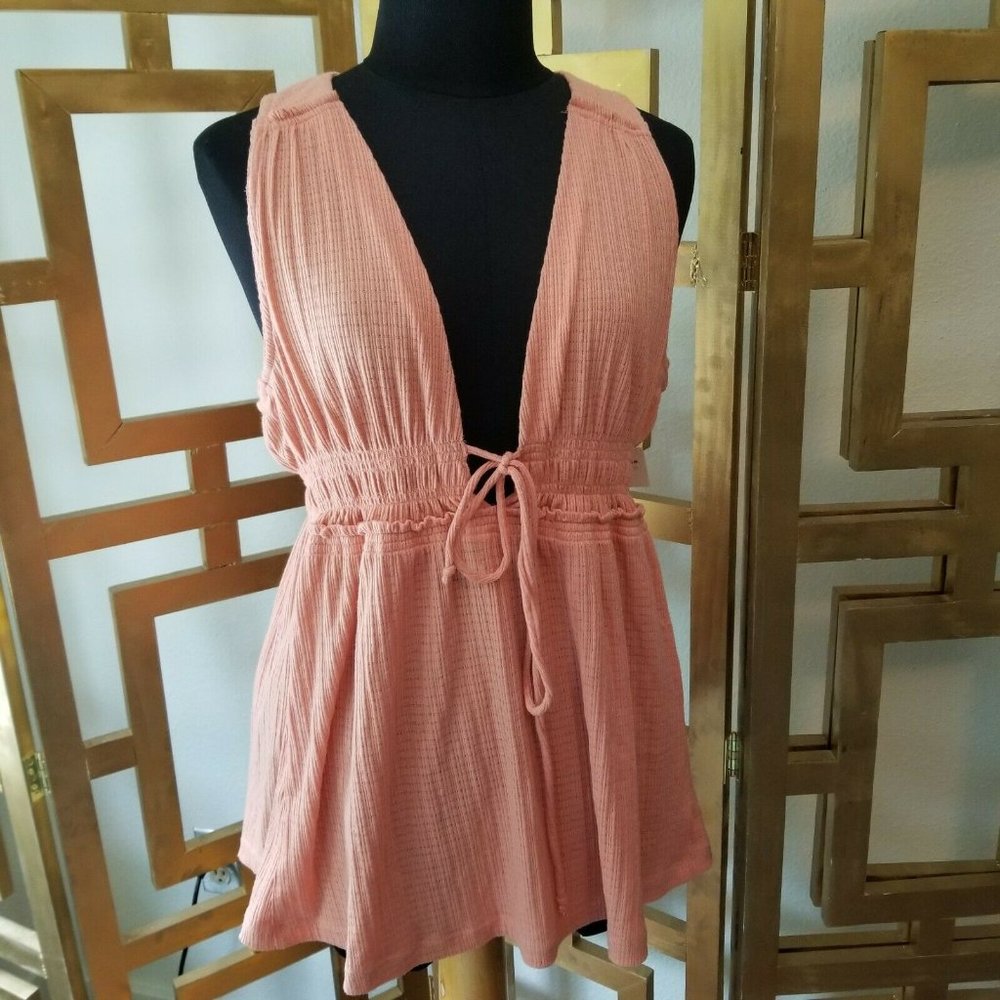 Free People Beach Bound Tank Top Tunic Shirt Pink - Picture 1 of 8